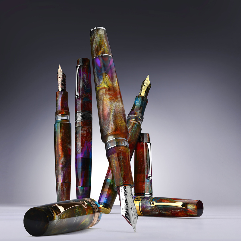 Leonardo Officina Italiana Leonardo Supernova Fountain Pen Primary Manipulation 5 & Rose Gold Nib No. 8 Limited Edition