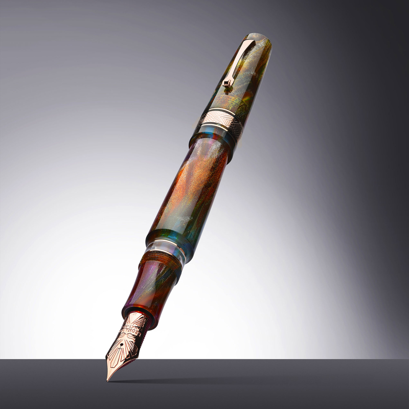 Leonardo Officina Italiana Leonardo Supernova Fountain Pen Primary Manipulation 5 & Rose Gold Nib No. 8 Limited Edition