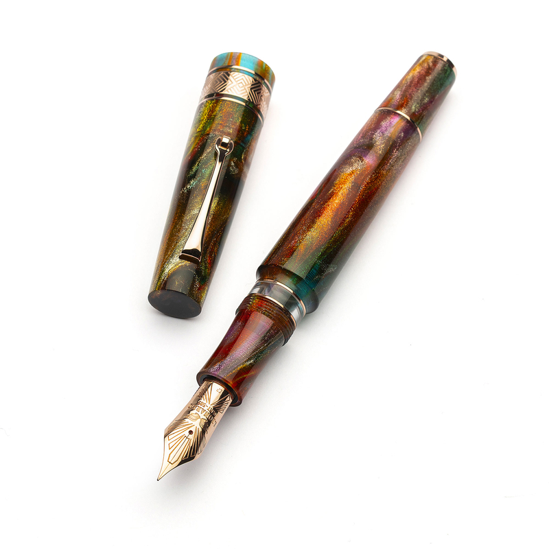 Leonardo Officina Italiana Leonardo Supernova Fountain Pen Primary Manipulation 5 & Rose Gold Nib No. 8 Limited Edition Leonardo Officina Italiana Leonardo Supernova Fountain Pen Primary Manipulation 5 & Rose Gold Nib No. 8 Limited Edition