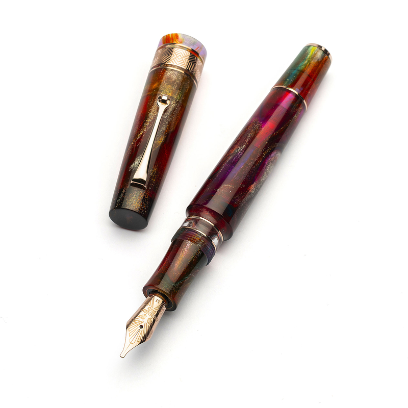 Leonardo Officina Italiana Leonardo Supernova Fountain Pen Primary Manipulation 5 & Rose Gold Nib No. 6 Limited Edition Leonardo Officina Italiana Leonardo Supernova Fountain Pen Primary Manipulation 5 & Rose Gold Nib No. 6 Limited Edition