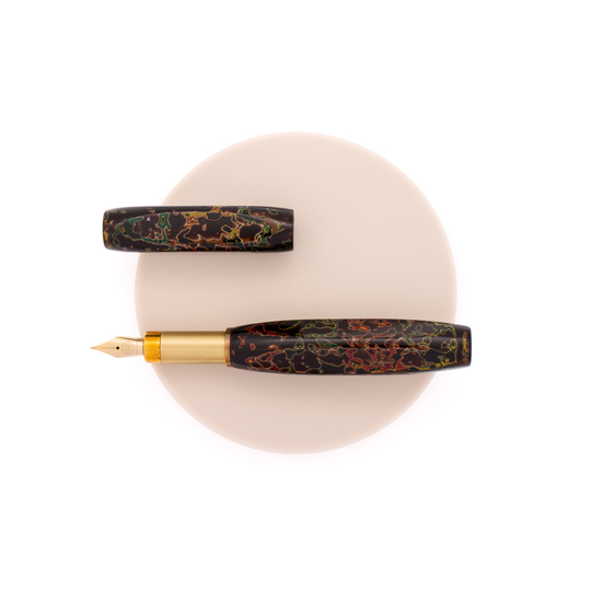 Wancher Densho Tsugaru 4 Facets Fountain Pen Kuro-age Raden