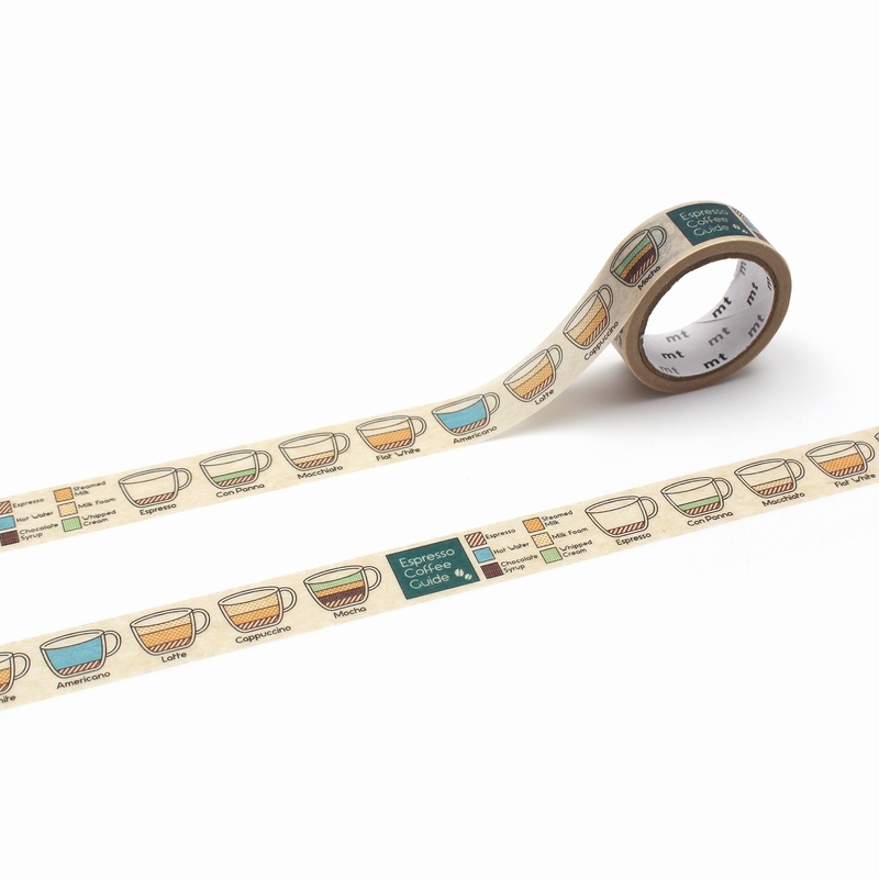 MT Masking Tape MT Upcycle Washi Tape Espresso Coffee Guide