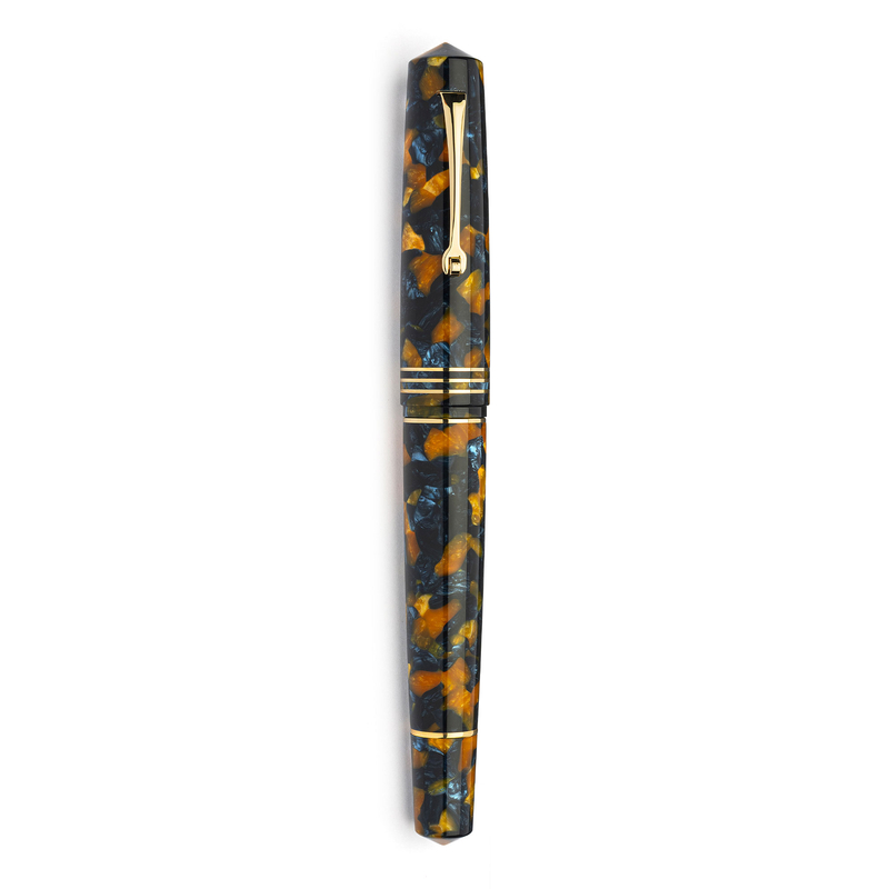 Leonardo Officina Italiana Leonardo Momento Zero Grande 2.0 Fountain Pen Crepuscolo Marino & Gold