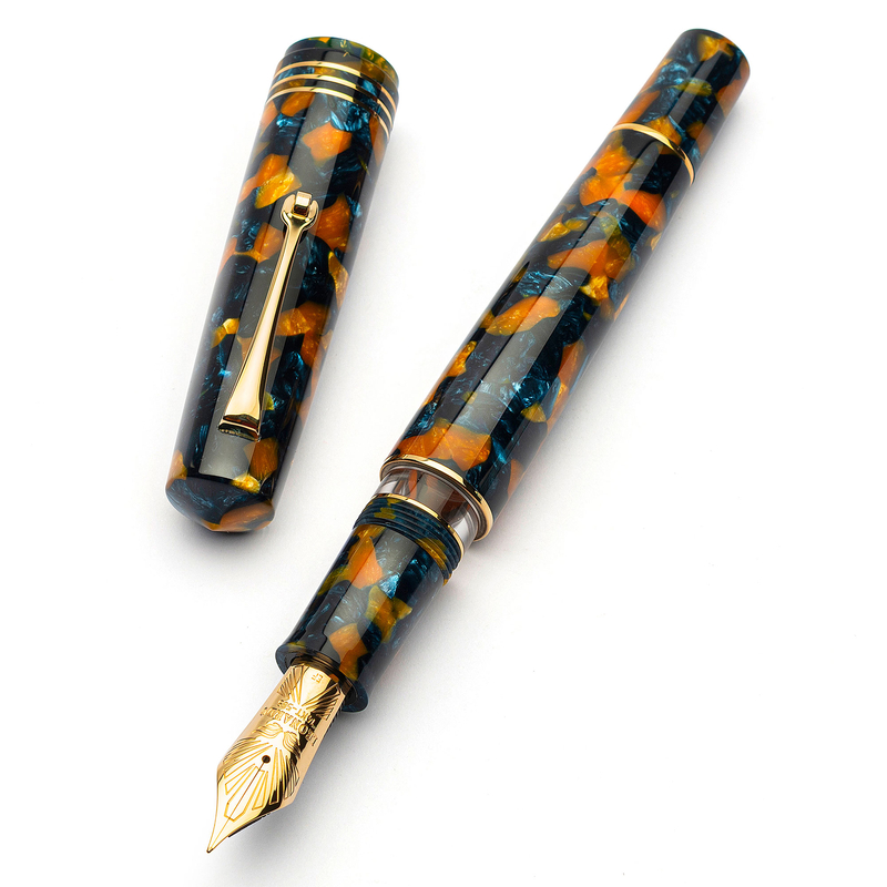 Leonardo Officina Italiana Leonardo Momento Zero Grande 2.0 Penna Stilografica Crepuscolo Marino & Oro Pennino 8 14k Leonardo Officina Italiana Leonardo Momento Zero Grande 2.0 Penna Stilografica Crepuscolo Marino & Oro Pennino 8 14k