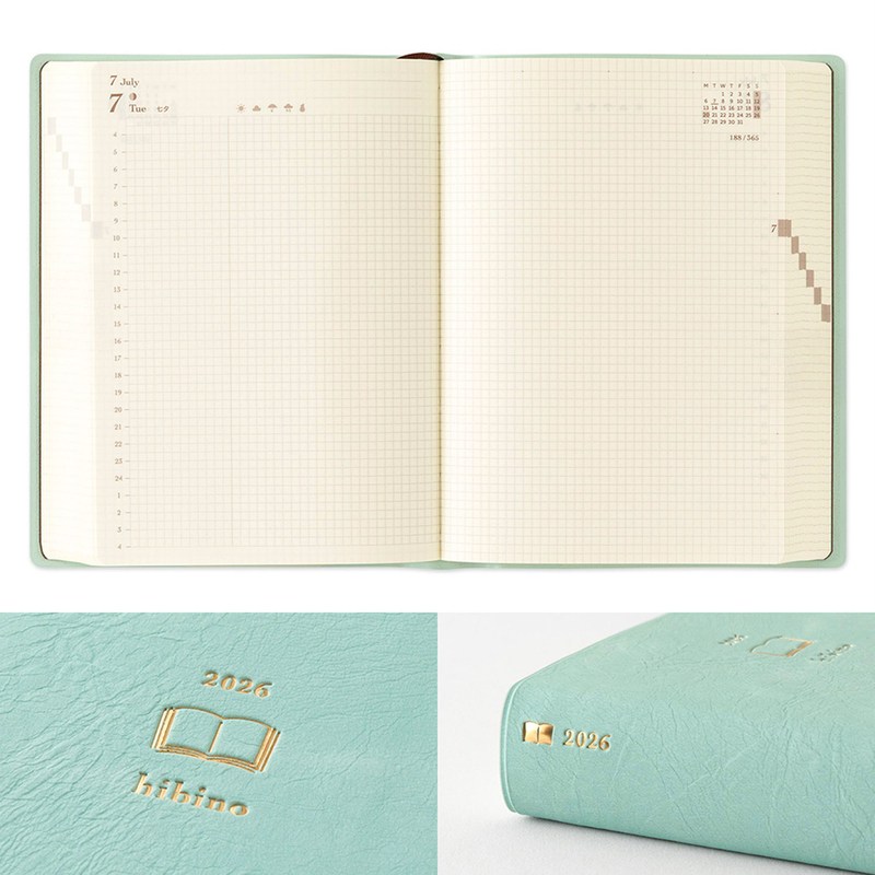 Midori Midori Hibino 2026 Agenda Giornaliera A6 Blue Green