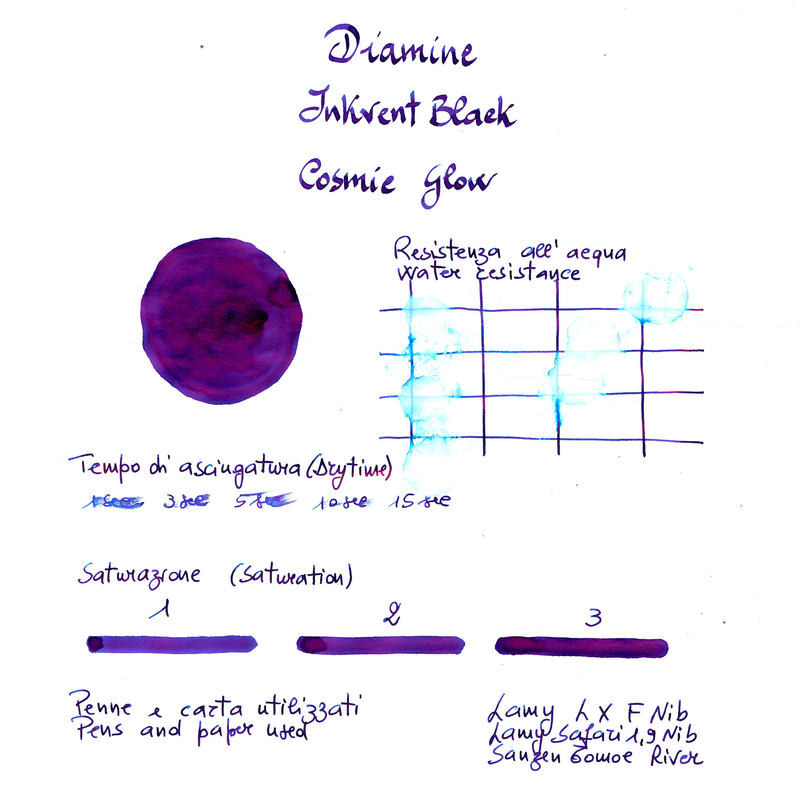 Diamine Diamine Inkvent Cosmic Glow Ink Bottle 50 ml Black Edition Extreme Sheen