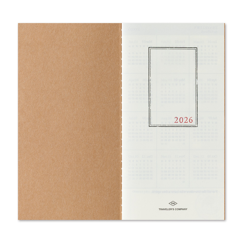 Traveler's Company Traveler's Notebook Agenda 2026 Mensile Regular Size
