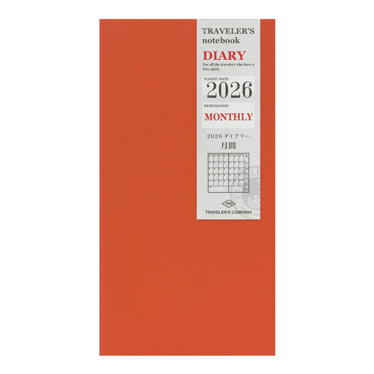 Traveler's Notebook Agenda 2026 Mensile Regular Size