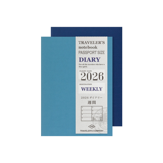 Traveler's Notebook Refill 2026 Weekly Diary Passport Size