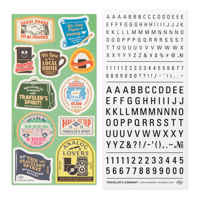 Traveler's Company Traveler's Notebook Set Adesivi per Agende 2026