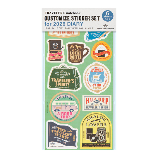 Traveler's Notebook Customize Sticker Set for 2026 Diary