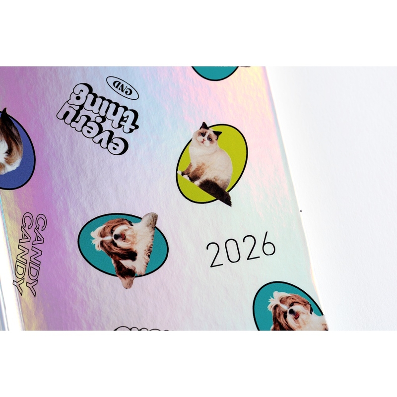 Hobonichi Hobonichi Techo Weeks Candy Stripper: Random Dog & Cat (Aurora) Agenda 2026 Settimanale