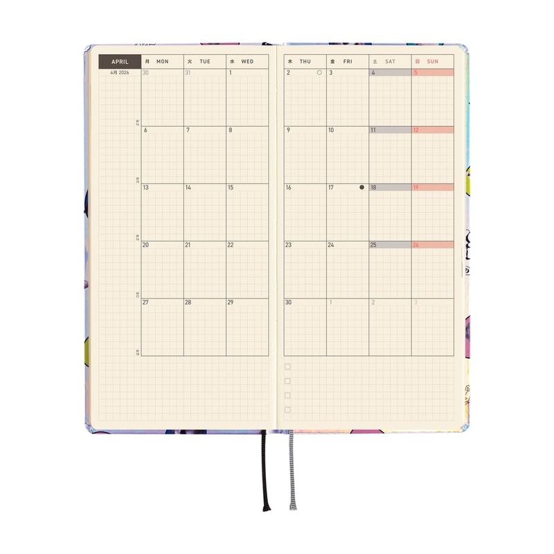 Hobonichi Hobonichi Techo Weeks Candy Stripper: Random Dog & Cat (Aurora) Agenda 2026 Settimanale
