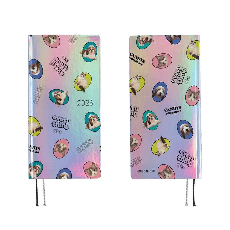 Hobonichi Hobonichi Techo Weeks 2026 Candy Stripper: Random Dog & Cat (Aurora)