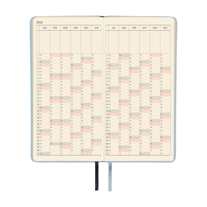 Hobonichi Hobonichi Techo Weeks 2026 Leather: Snow Blue