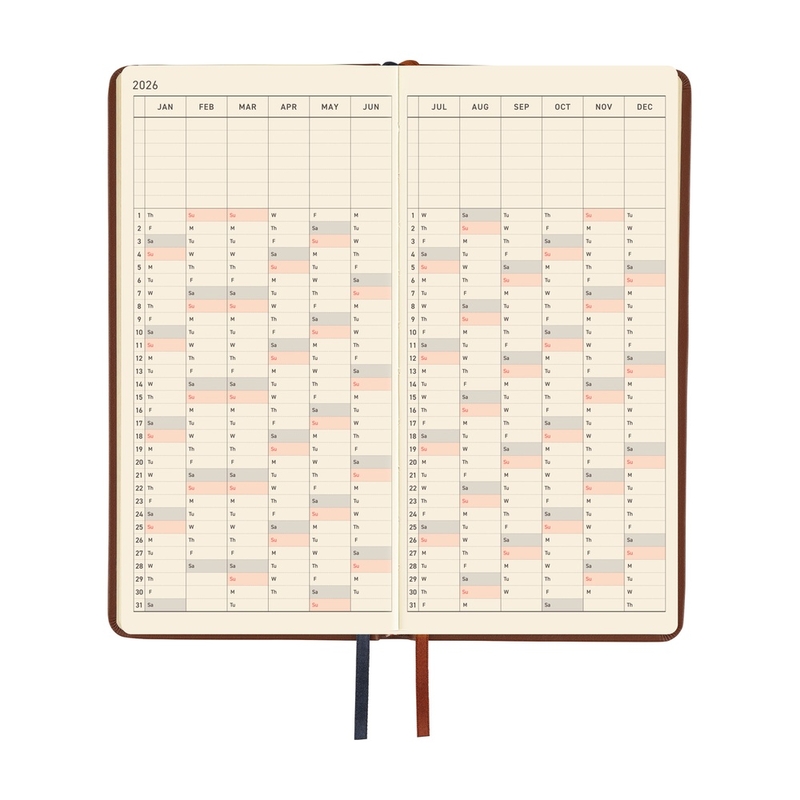 Hobonichi Hobonichi Techo Weeks 2026 Leather: Wine Brown