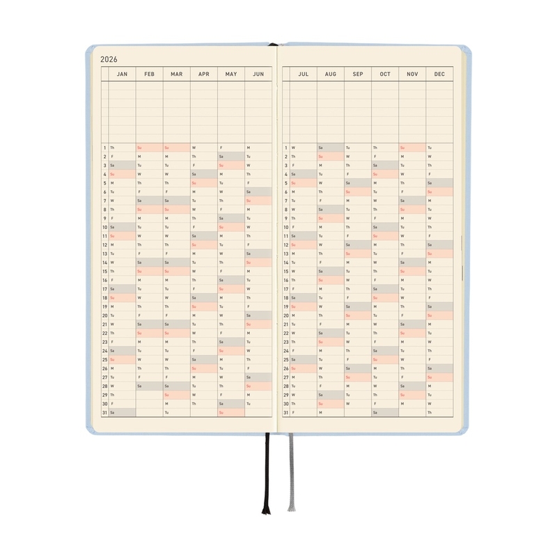 Hobonichi Hobonichi Techo Weeks 2026 Colors: Sky Mist
