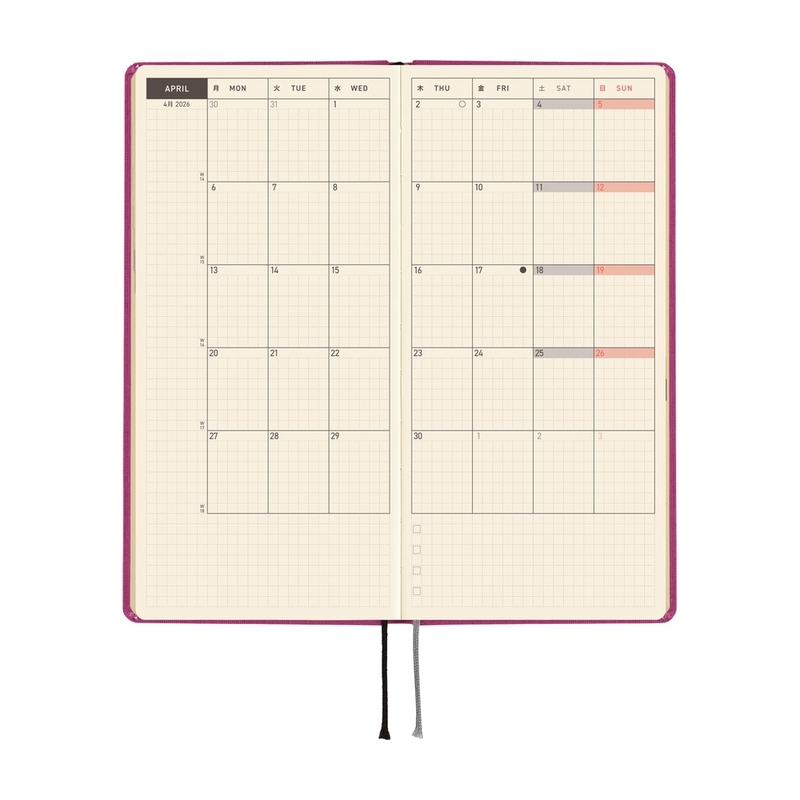 Hobonichi Hobonichi Techo Weeks 2026 Colors: Peony Purple