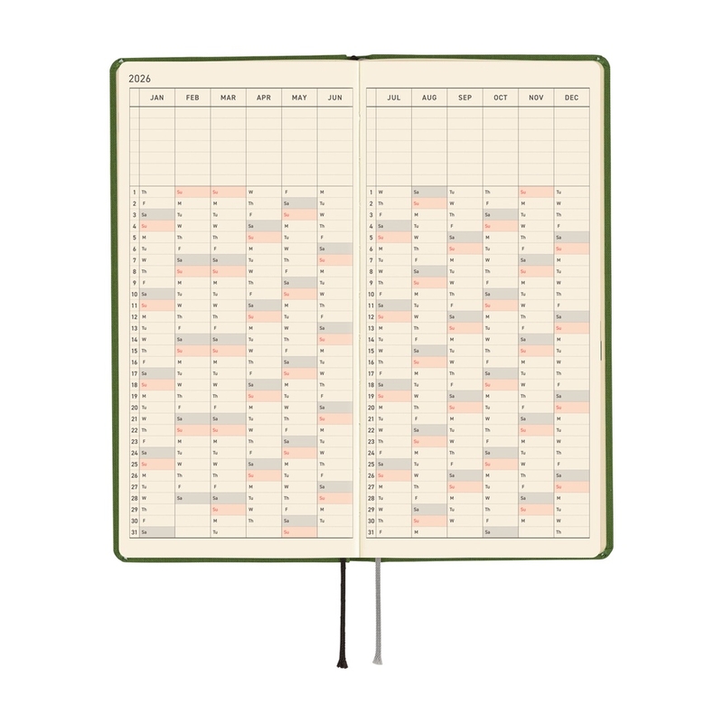 Hobonichi Hobonichi Techo Weeks 2026 Mega Colors: Antique Green