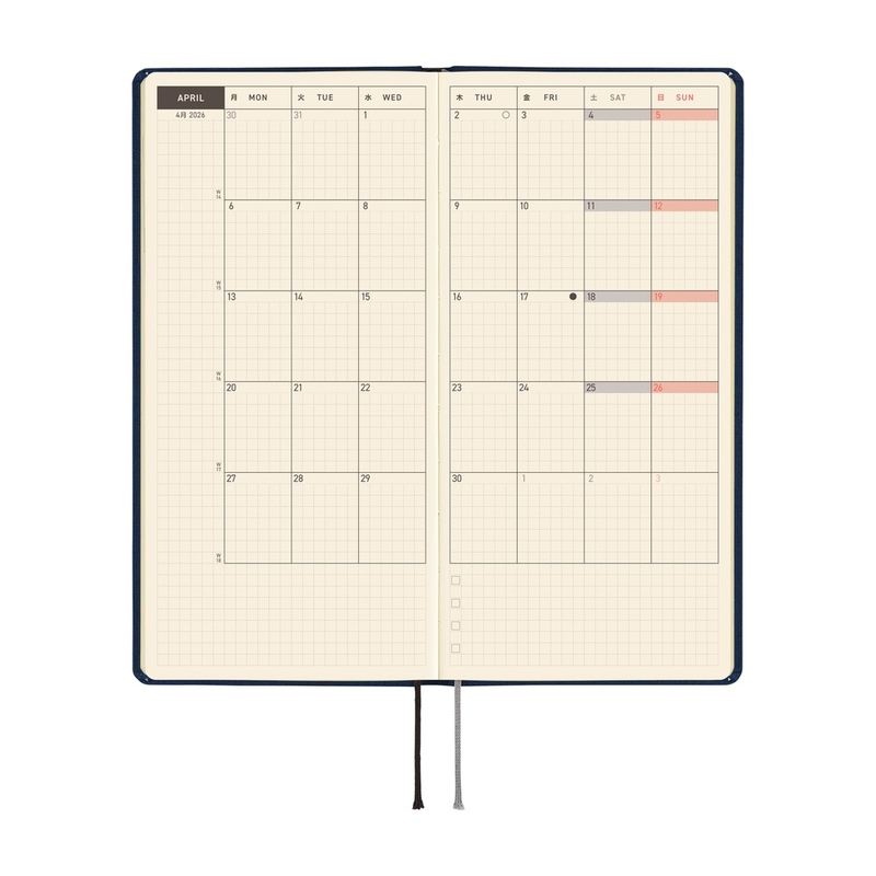 Hobonichi Hobonichi Techo Weeks 2026 Mega Colors: Cosmo Blue