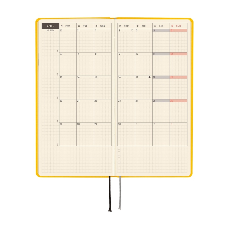 Hobonichi Hobonichi Techo Weeks 2026 Mega Colors: Full Moon Yellow