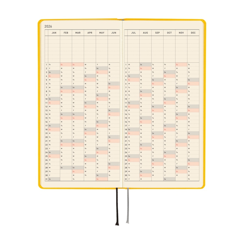 Hobonichi Hobonichi Techo Weeks 2026 Mega Colors: Full Moon Yellow