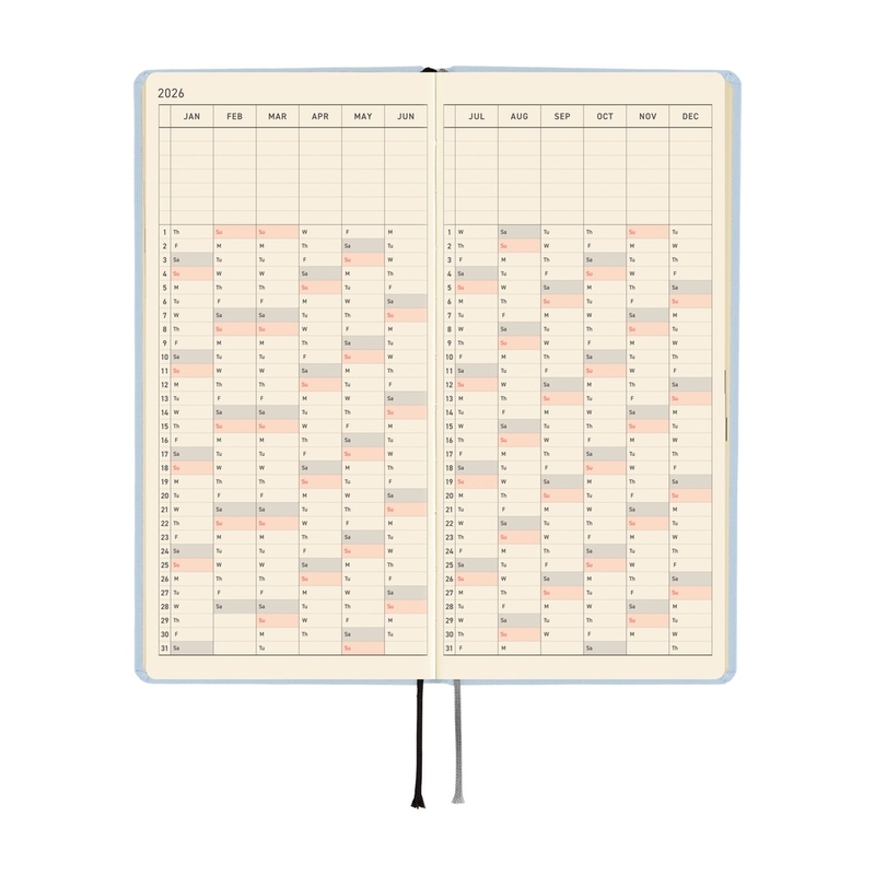 Hobonichi Hobonichi Techo Weeks 2026 Mega Colors: Sky Mist