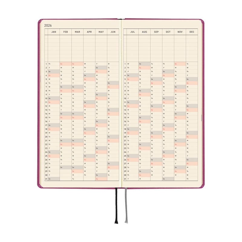 Hobonichi Hobonichi Techo Weeks 2026 Mega Colors: Peony Purple
