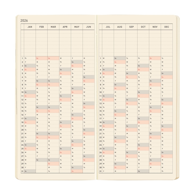 Hobonichi Hobonichi Techo Weeks 2026 Mega Sneaker: Indigo Black
