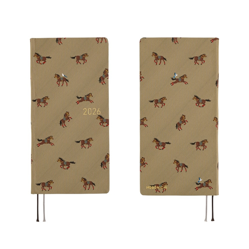 Hobonichi Hobonichi Techo Weeks 2026 Mega Bow & Tie: Galloping Horses