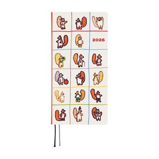 Hobonichi Techo Weeks 2026 100%ORANGE: Squirrel’s Moving Day