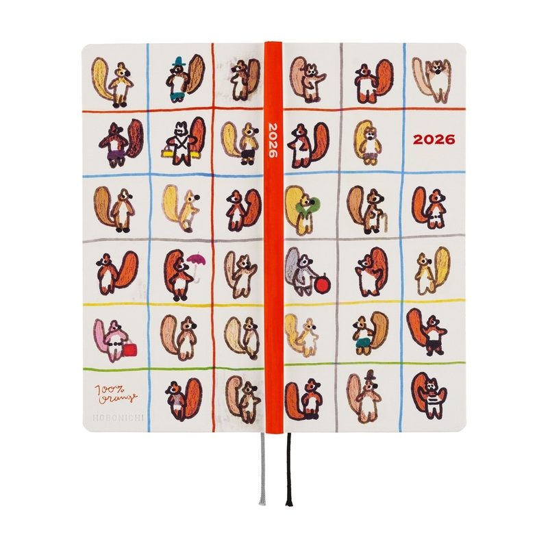 Hobonichi Hobonichi Techo Weeks 2026 100%ORANGE: Squirrel’s Moving Day