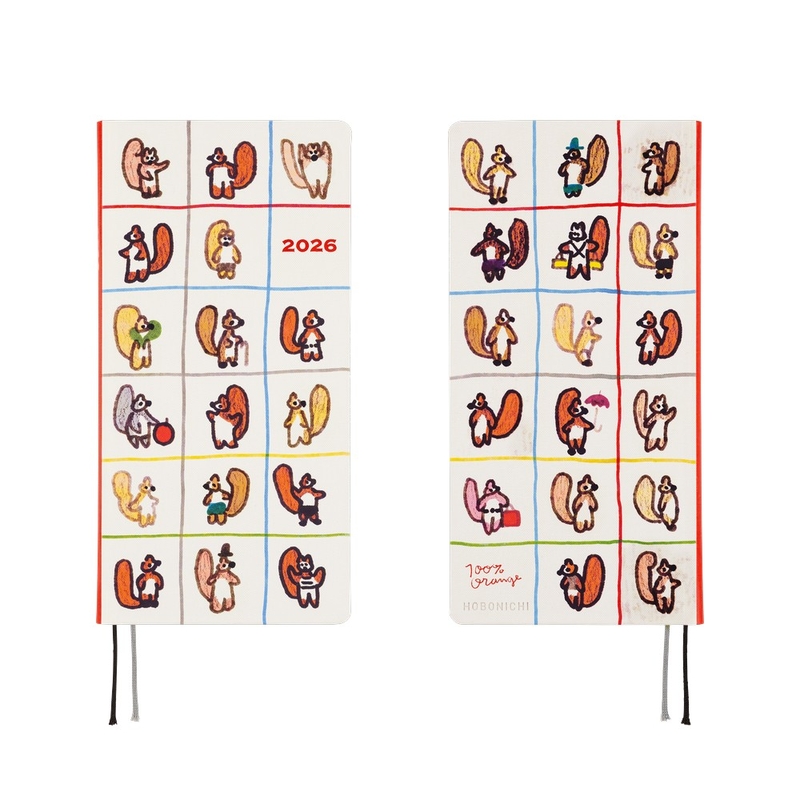 Hobonichi Hobonichi Techo Weeks 2026 100%ORANGE: Squirrel’s Moving Day
