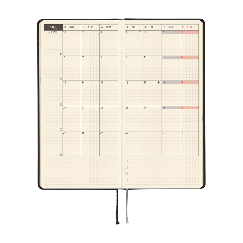 Hobonichi Hobonichi Techo Weeks 2026 Paper Series: Black Gingham