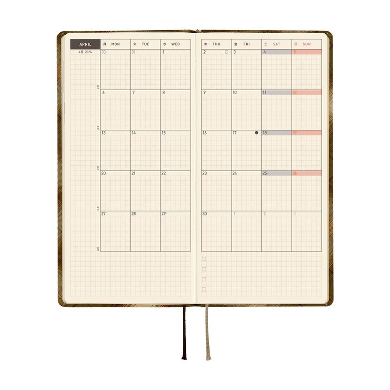 Hobonichi Hobonichi Techo Weeks 2026 Shirt Fabric: Foggy Plaid
