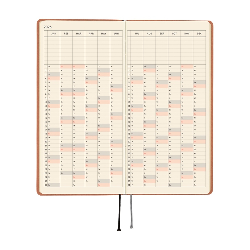 Hobonichi Hobonichi Techo Weeks 2026 Smooth: Milk Cocoa