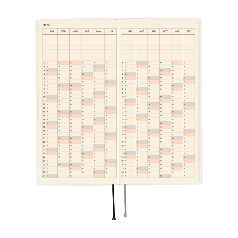 Hobonichi Hobonichi Techo Weeks 2026 White Line: Ivory