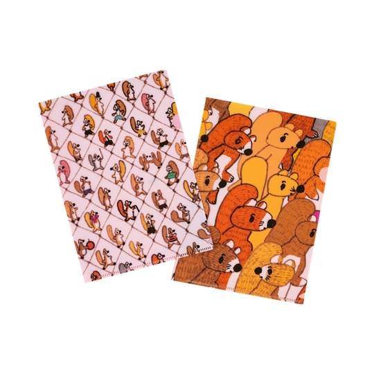Hobonichi 100%ORANGE: Squirrel Squadron Folder Set of 2 for Cousin A5
