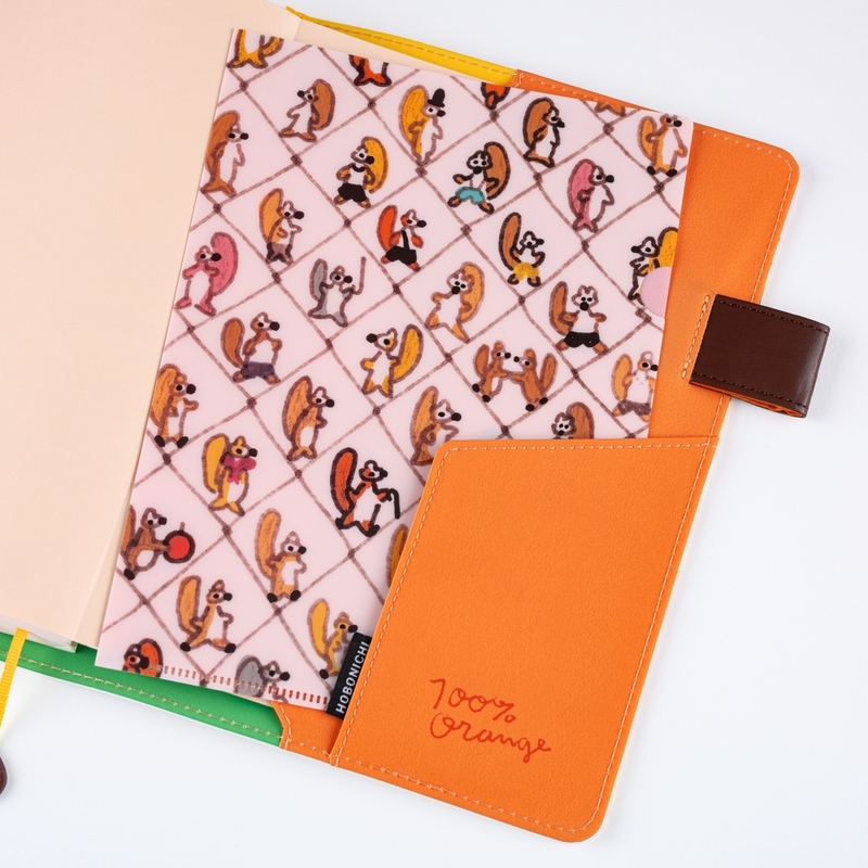 Hobonichi Hobonichi 100%ORANGE: Squirrel Squadron Folder Set of 2 for Cousin A5