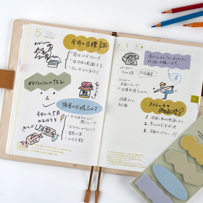 Hobonichi Hobonichi TSUKI no IRO: Sticky Notes (Shape)