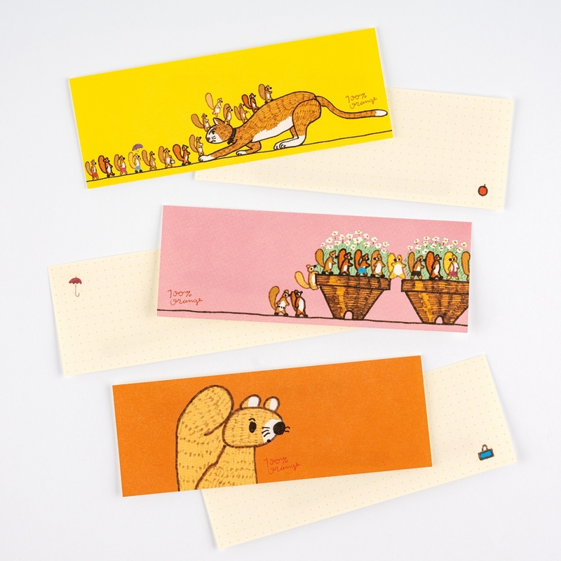 Hobonichi Hobonichi Letter Set 100%ORANGE: Squirrel’s Moving Day