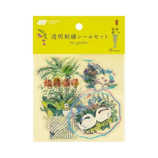 Hobonichi Transparent Embroidery Sticker Set iyo okumi: My Garden