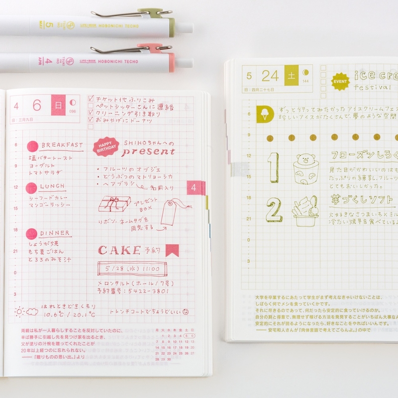 Hobonichi Hobonichi TSUKI no IRO: Uniball One - Gennaio-Giugno Set di 6 Penne