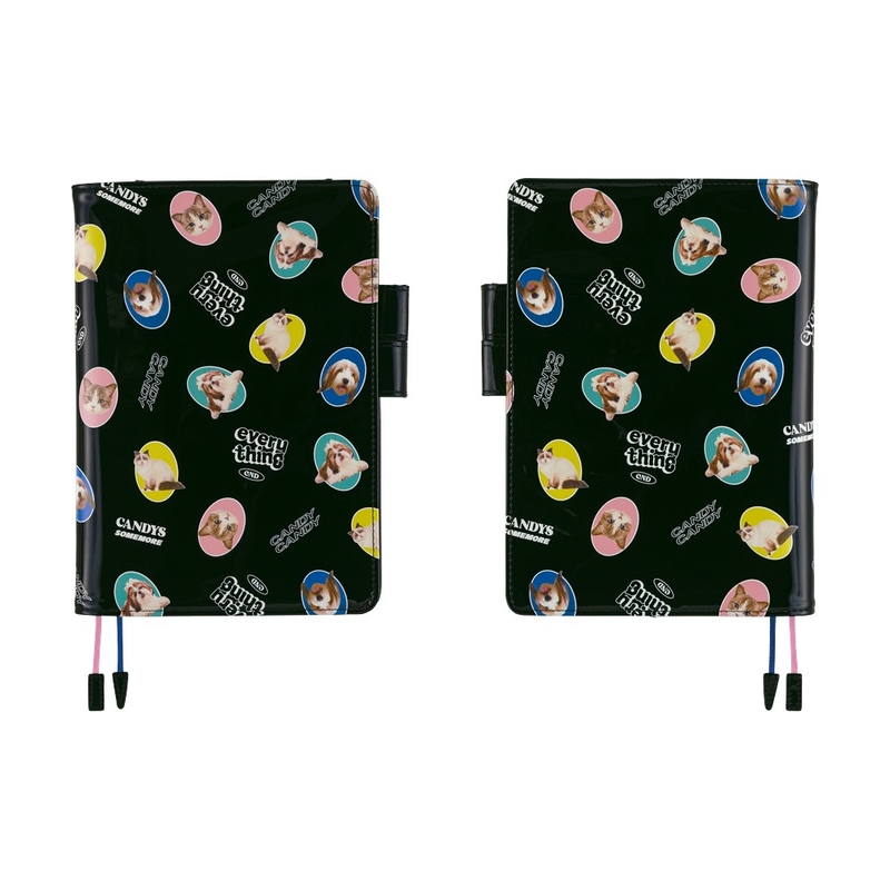 Hobonichi Hobonichi Candy Stripper: Random Dog & Cat (Black) A5 [Cover Only]