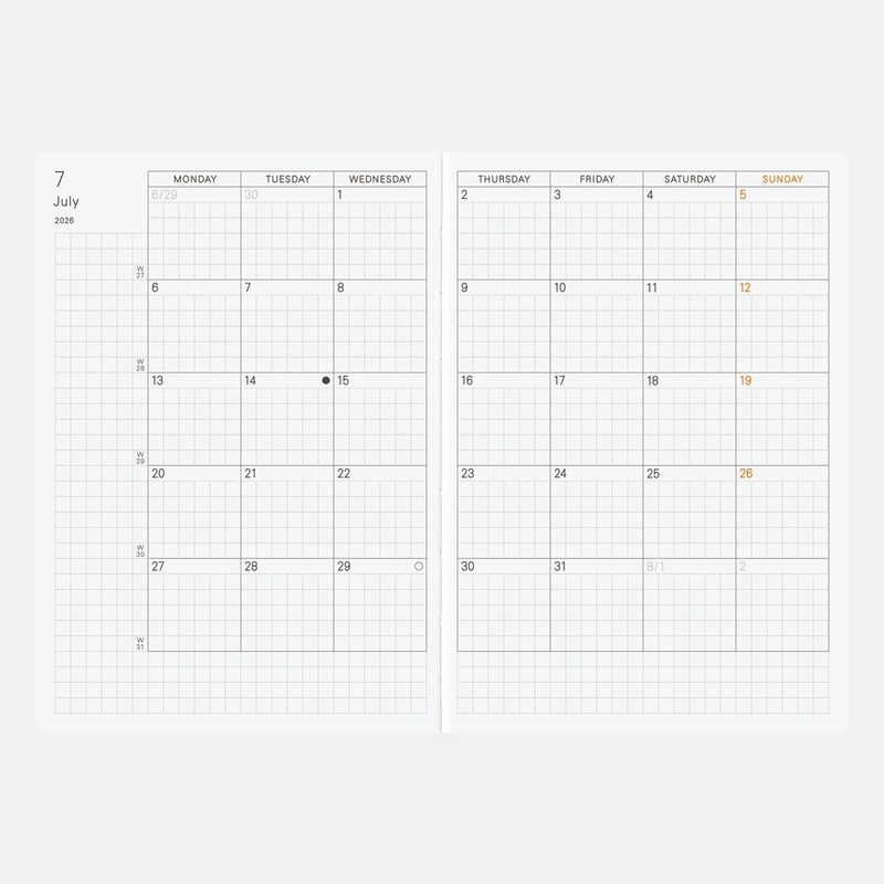 Hobonichi Hobonichi Techo Planner Book 2026 Agenda A6 Giornaliera