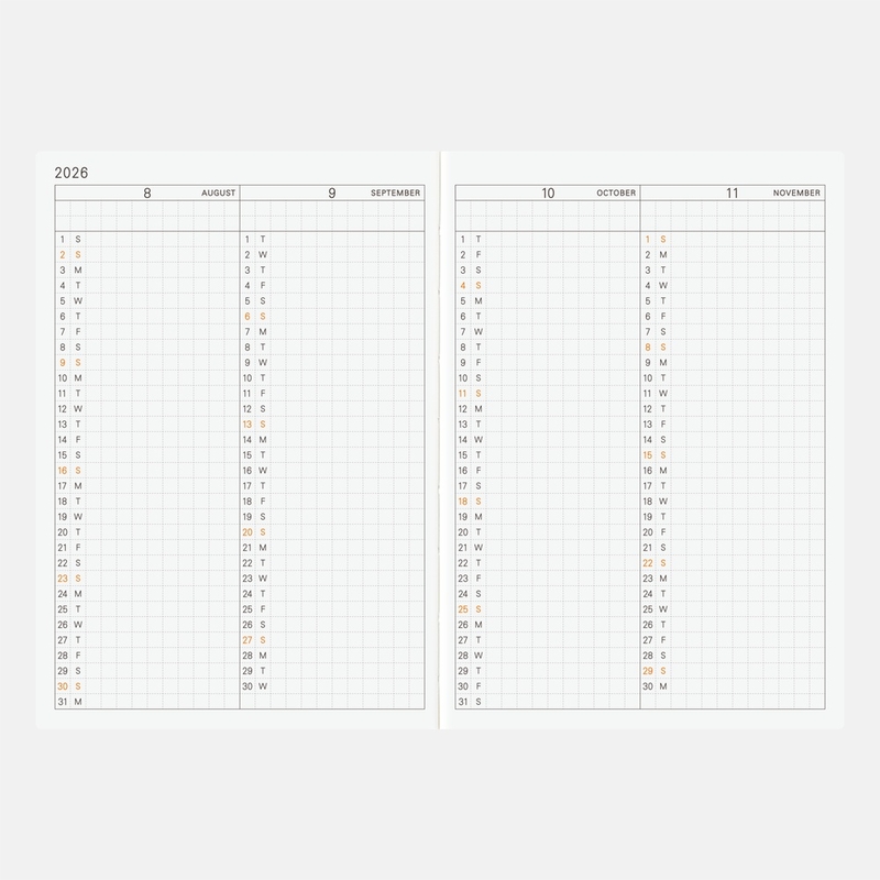 Hobonichi Hobonichi Techo Planner Book 2026 Agenda A6 Giornaliera
