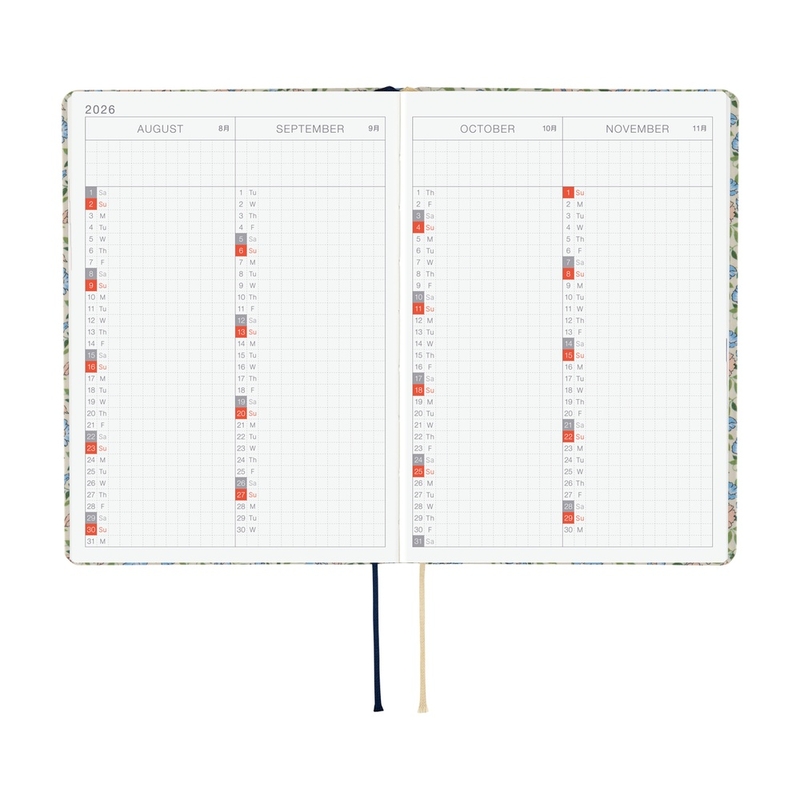 Hobonichi Hobonichi Hon A6 2026 Liberty Fabrics: Sasha Kiora