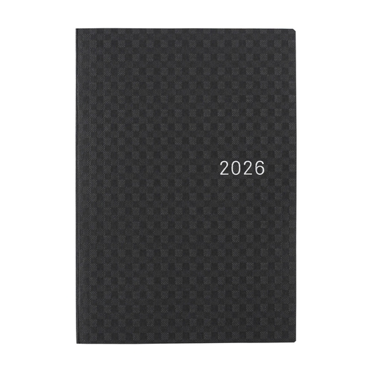 Hobonichi Hon A6 Paper Series: Black Gingham Agenda 2026 Giornaliera