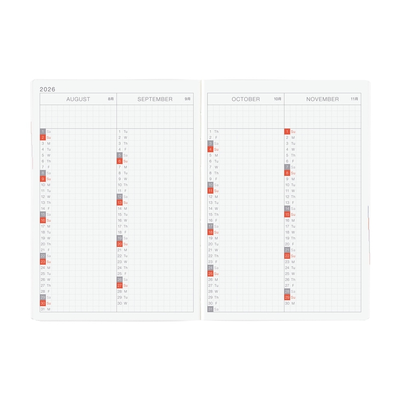 Hobonichi Hobonichi Hon A6 2026 Paper Series: Black Gingham