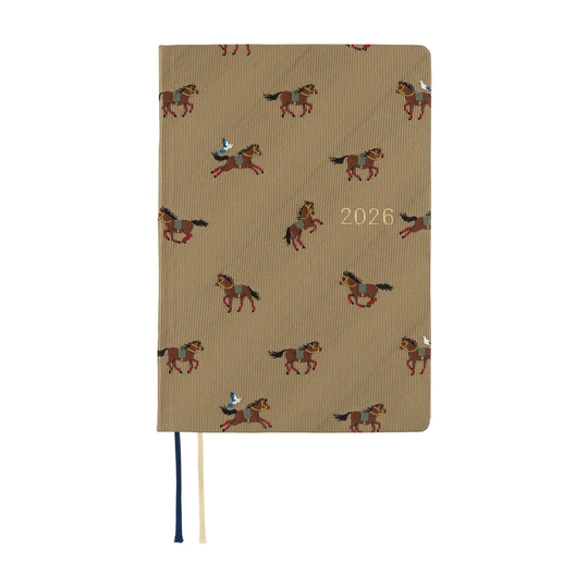 Hobonichi Hon A6 Bow & Tie: Galloping Horses Agenda 2026 Giornaliera